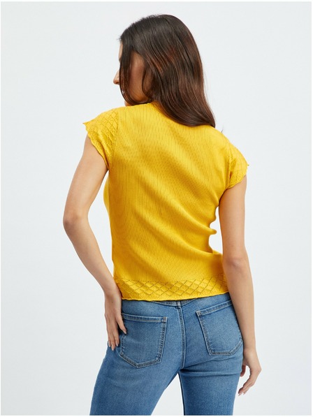 Orsay Žlté dámske tričko so stojacím golierom ORSAY