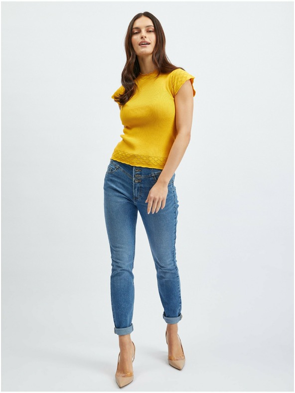 Orsay Žlté dámske tričko so stojacím golierom ORSAY