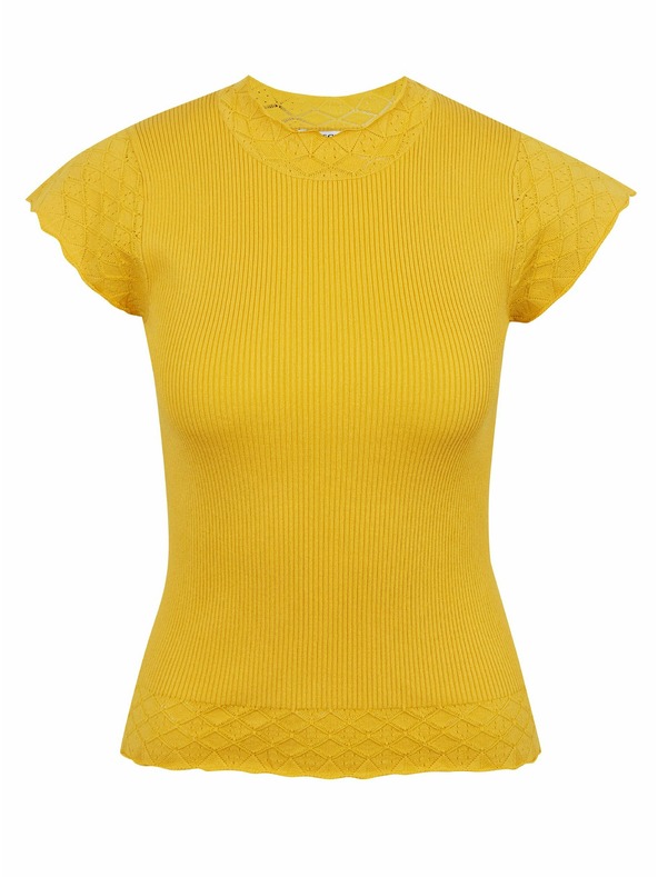 Orsay Žlté dámske tričko so stojacím golierom ORSAY