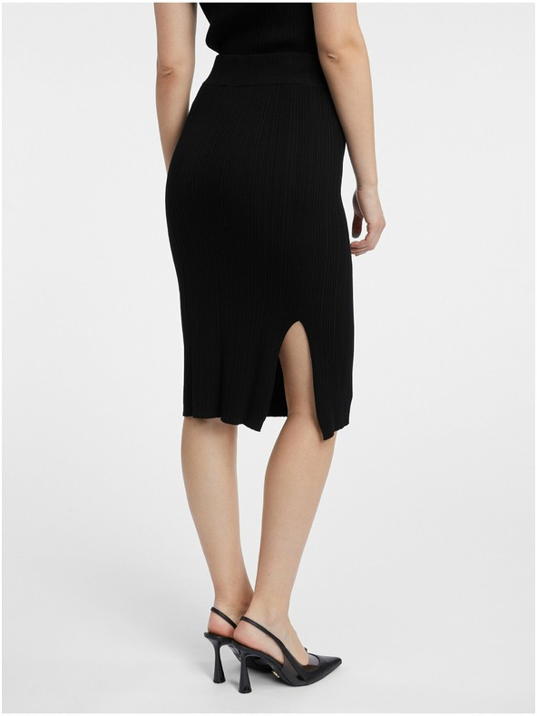 Orsay Čierna dámska svetrová sukňa ORSAY