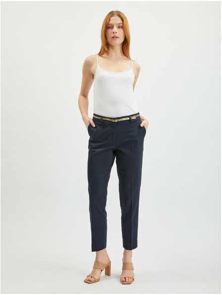 Orsay Tmavomodré dámske chino nohavice s opaskom ORSAY