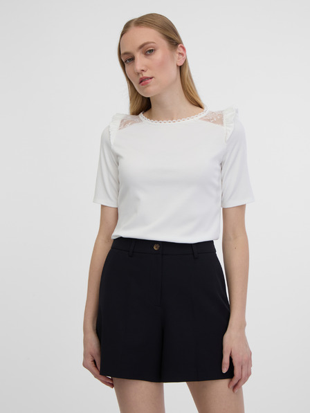 Orsay Biele dámske tričko s rozparkom na chrbte ORSAY