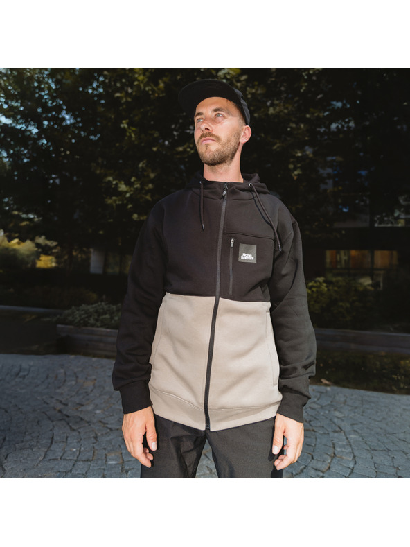 Horsefeathers Mikina Vick - čierna/tmavohnedá