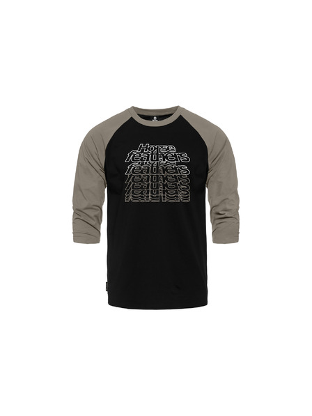 Horsefeathers Tričko Rollin Raglan - čierne/taupe