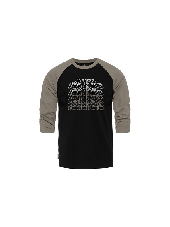 Horsefeathers Tričko Rollin Raglan - čierne/taupe