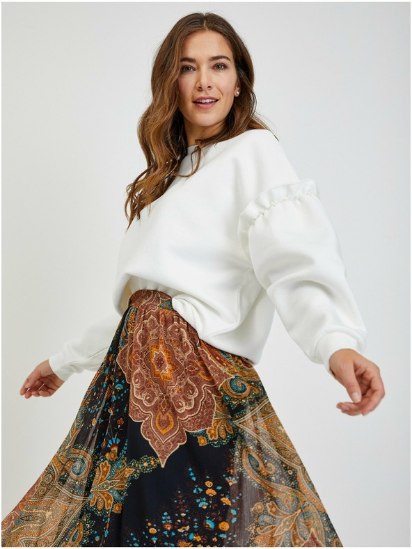 Orsay Čiernohnedá dámska vzorovaná midi sukňa ORSAY