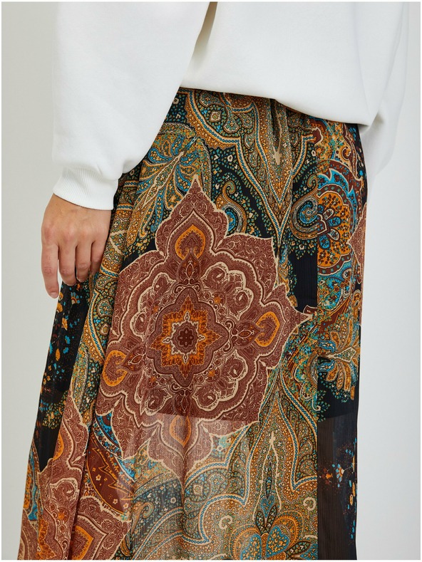 Orsay Čiernohnedá dámska vzorovaná midi sukňa ORSAY