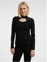 Orsay Čierny dámsky ľahký sveter s čipkou ORSAY