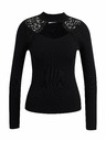 Orsay Čierny dámsky ľahký sveter s čipkou ORSAY