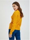 Orsay Žltý dámsky rebrovaný sveter s ozdobnými gombíkmi ORSAY