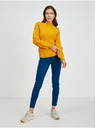 Orsay Žltý dámsky rebrovaný sveter s ozdobnými gombíkmi ORSAY