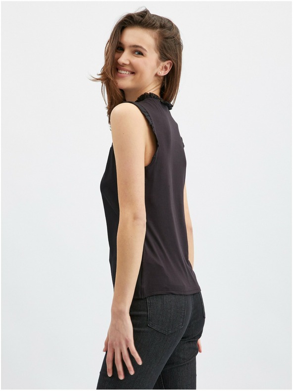 Orsay Čierna dámska blúzka s čipkovým detailom ORSAY