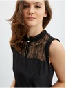 Orsay Čierna dámska blúzka s čipkovým detailom ORSAY