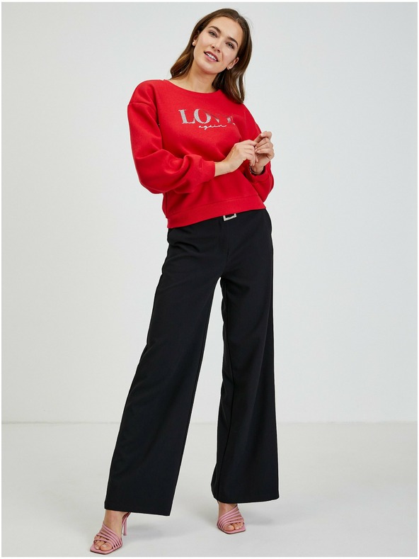 Orsay Červená dámska mikina s voľným strihom ORSAY