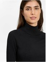 Orsay Čierny dámsky sveter s rolákom a trojštvrťovými rukávmi ORSAY