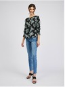 Orsay Čierna dámska kvetovaná blúzka ORSAY