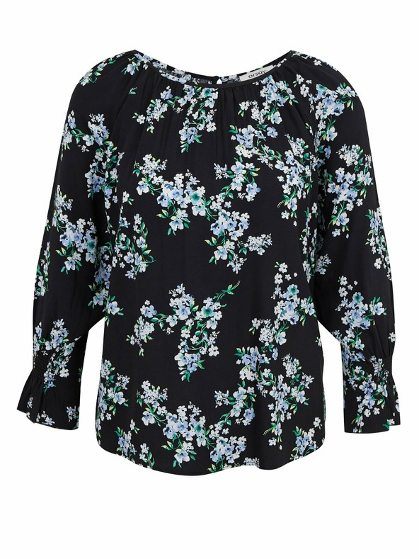Orsay Čierna dámska kvetovaná blúzka ORSAY