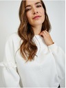 Orsay Biela dámska nadrozmerná mikina s balónovými rukávmi ORSAY