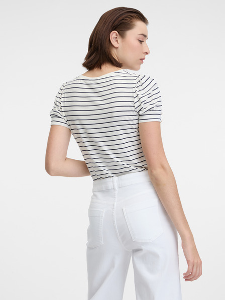 Orsay Krémové dámske pruhované tričko ORSAY