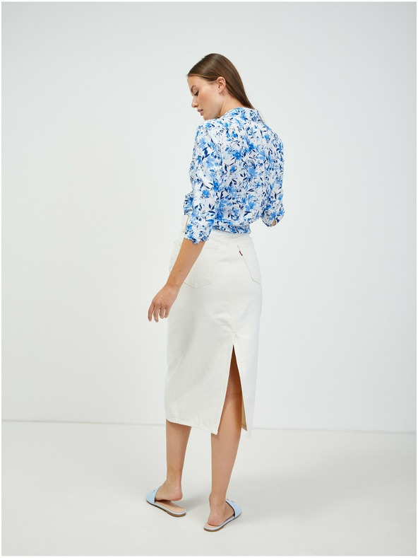 Orsay Bielo-modrá kvetinová košeľa s uzlom ORSAY