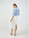 Orsay Bielo-modrá kvetinová košeľa s uzlom ORSAY
