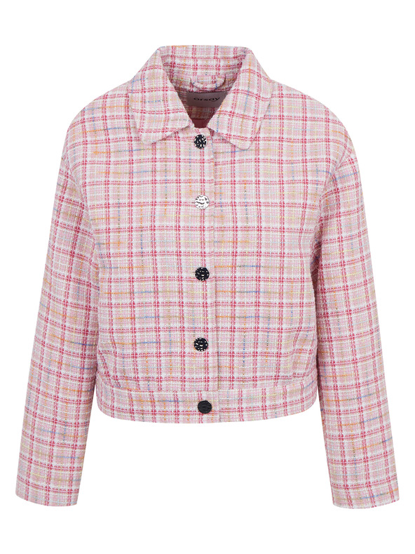 Orsay Ružový dámsky károvaný kabát ORSAY