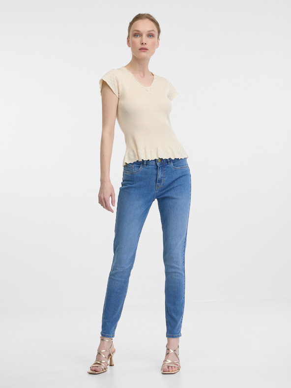 Orsay Béžové dámske tričko s krátkym rukávom ORSAY