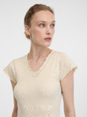 Orsay Béžové dámske tričko s krátkym rukávom ORSAY