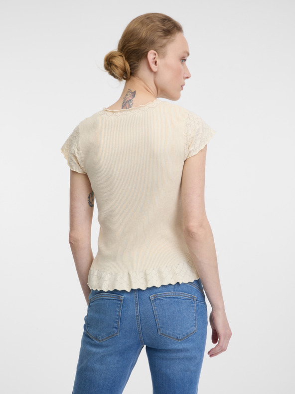 Orsay Béžové dámske tričko s krátkym rukávom ORSAY