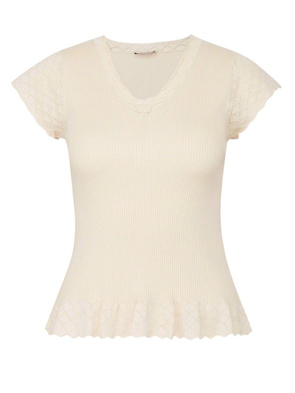 Orsay Béžové dámske tričko s krátkym rukávom ORSAY