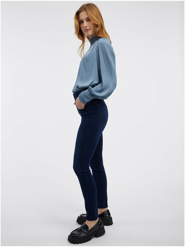 Orsay Tmavomodré dámske džínsy skinny fit ORSAY