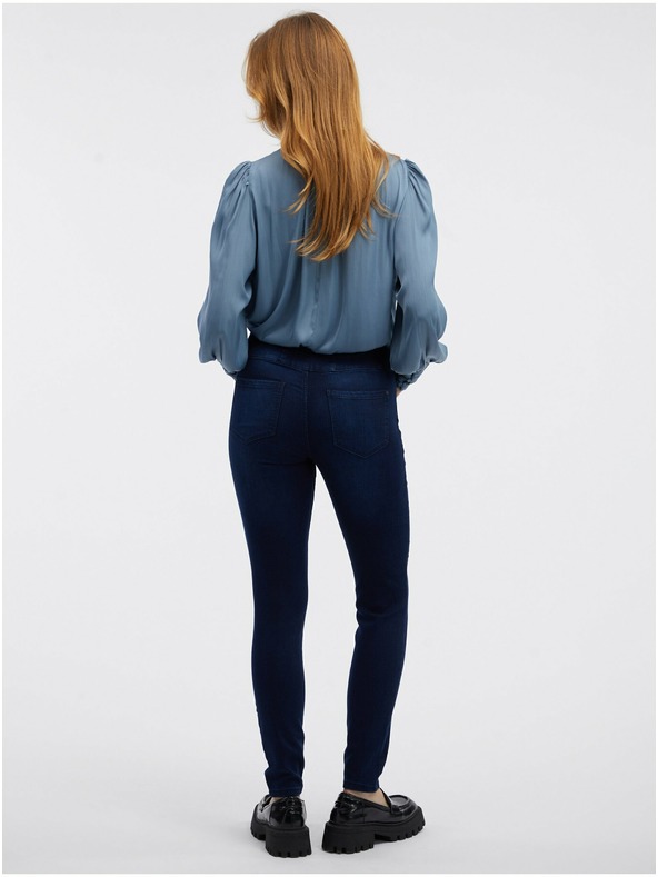 Orsay Tmavomodré dámske džínsy skinny fit ORSAY