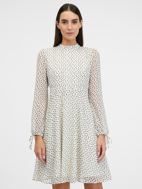 Orsay Krémové dámske šaty ku kolenám ORSAY