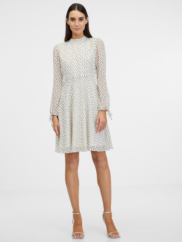 Orsay Krémové dámske šaty ku kolenám ORSAY