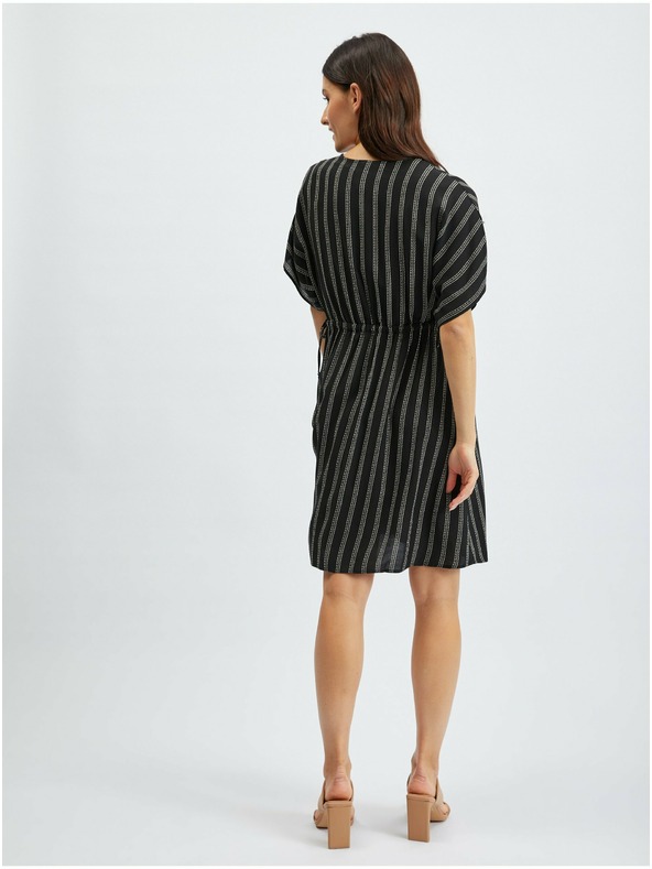 Orsay Čierne dámske pruhované šaty ORSAY
