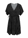 Orsay Čierne dámske pruhované šaty ORSAY