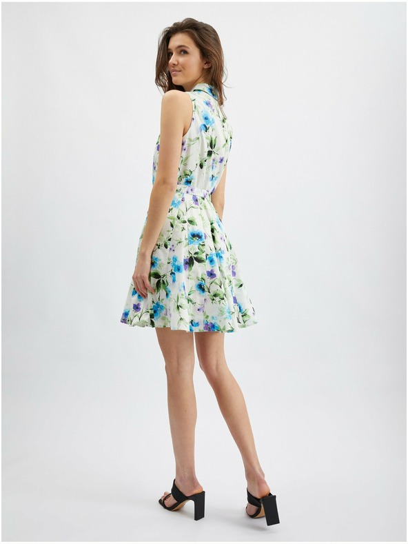 Orsay Modré a krémové dámske kvetinové šaty ORSAY