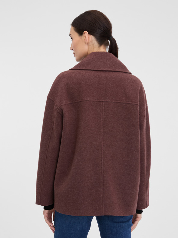 Orsay Vínový dámsky krátky kabát ORSAY