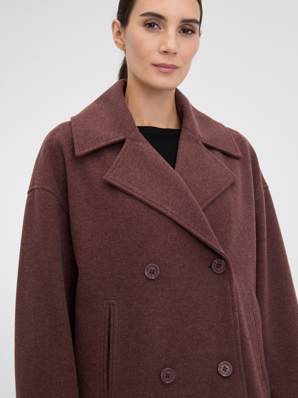 Orsay Vínový dámsky krátky kabát ORSAY