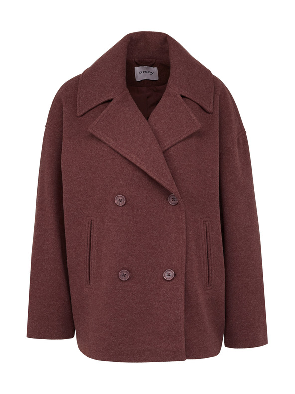 Orsay Vínový dámsky krátky kabát ORSAY
