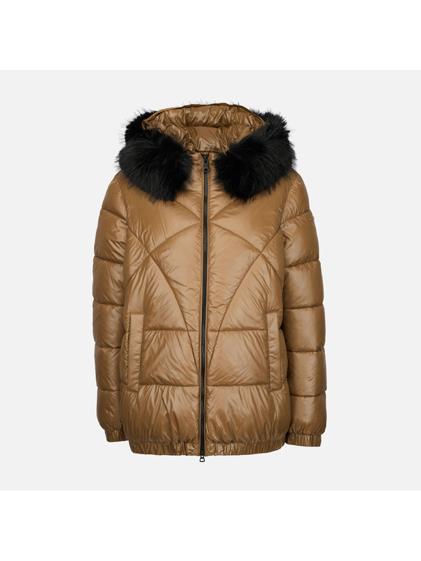 Geox Svetlo hnedá dámska páperová bunda Geox Backsie