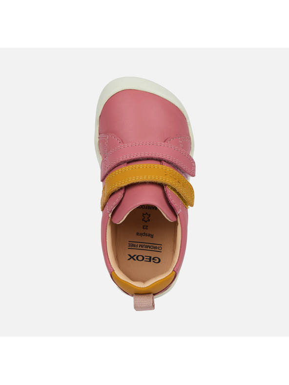 Geox Ružové dievčenské barefoot topánky pre prvé krôčky Geox Steppieup Girl