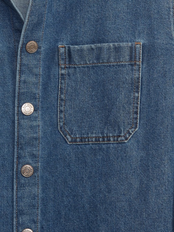 GAP Detská džínsová košeľová oversize bunda GAP