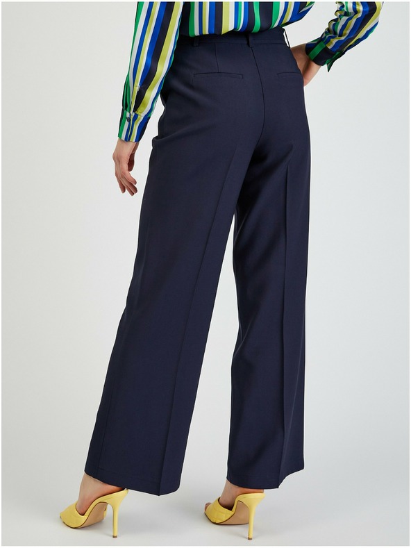 Orsay Tmavomodré dámske široké nohavice s opaskom ORSAY