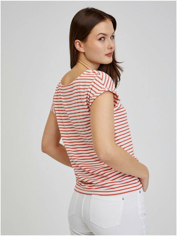 Orsay Červeno-biela dámska pruhovaná košeľa ORSAY