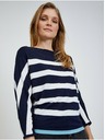 Orsay Bielo-modrý ľahký pruhovaný sveter ORSAY