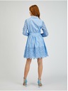 Orsay Modré dámske dierkované košeľové šaty so zaväzovaním ORSAY