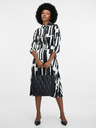 Orsay Čierne dámske vzorované šaty ku kolenám ORSAY