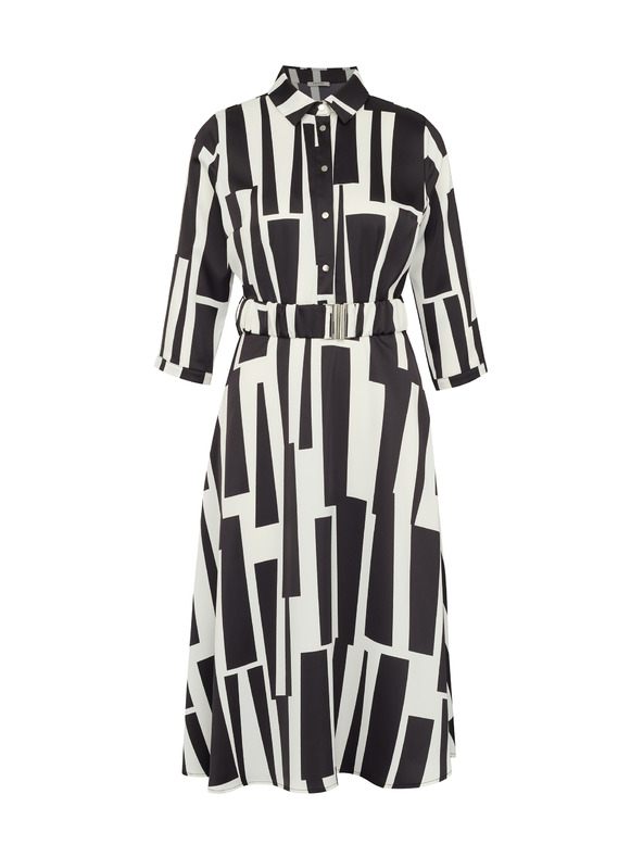 Orsay Čierne dámske vzorované šaty ku kolenám ORSAY