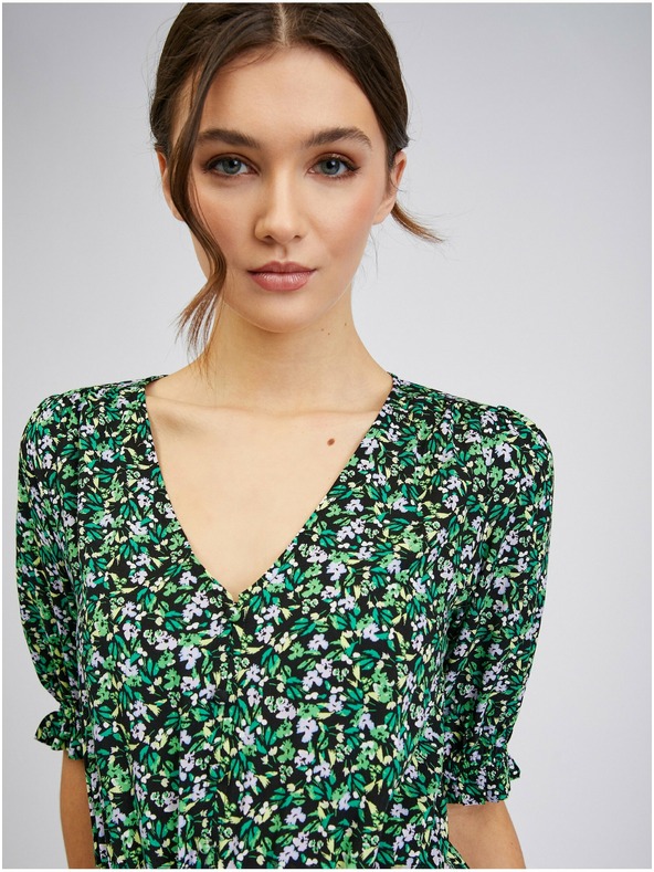 Orsay Zelené dámske vzorované šaty ORSAY